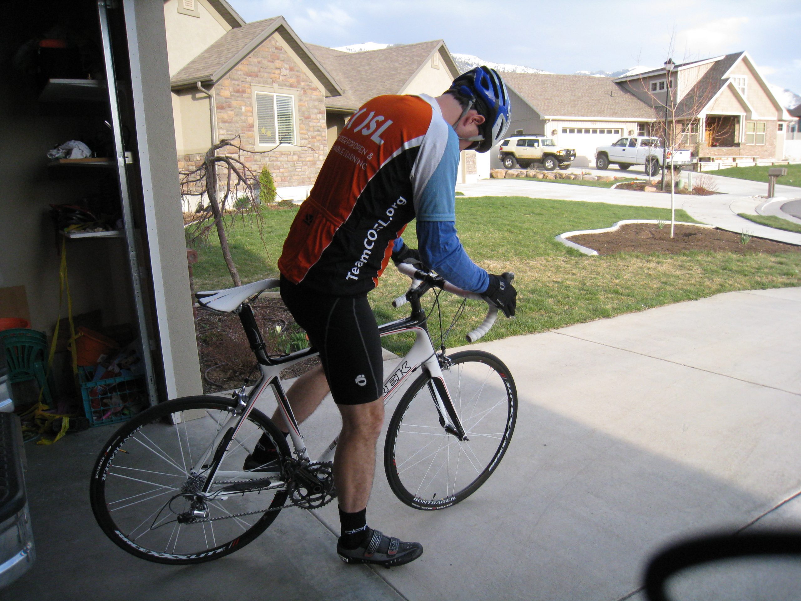 Justin getting ready to ride away