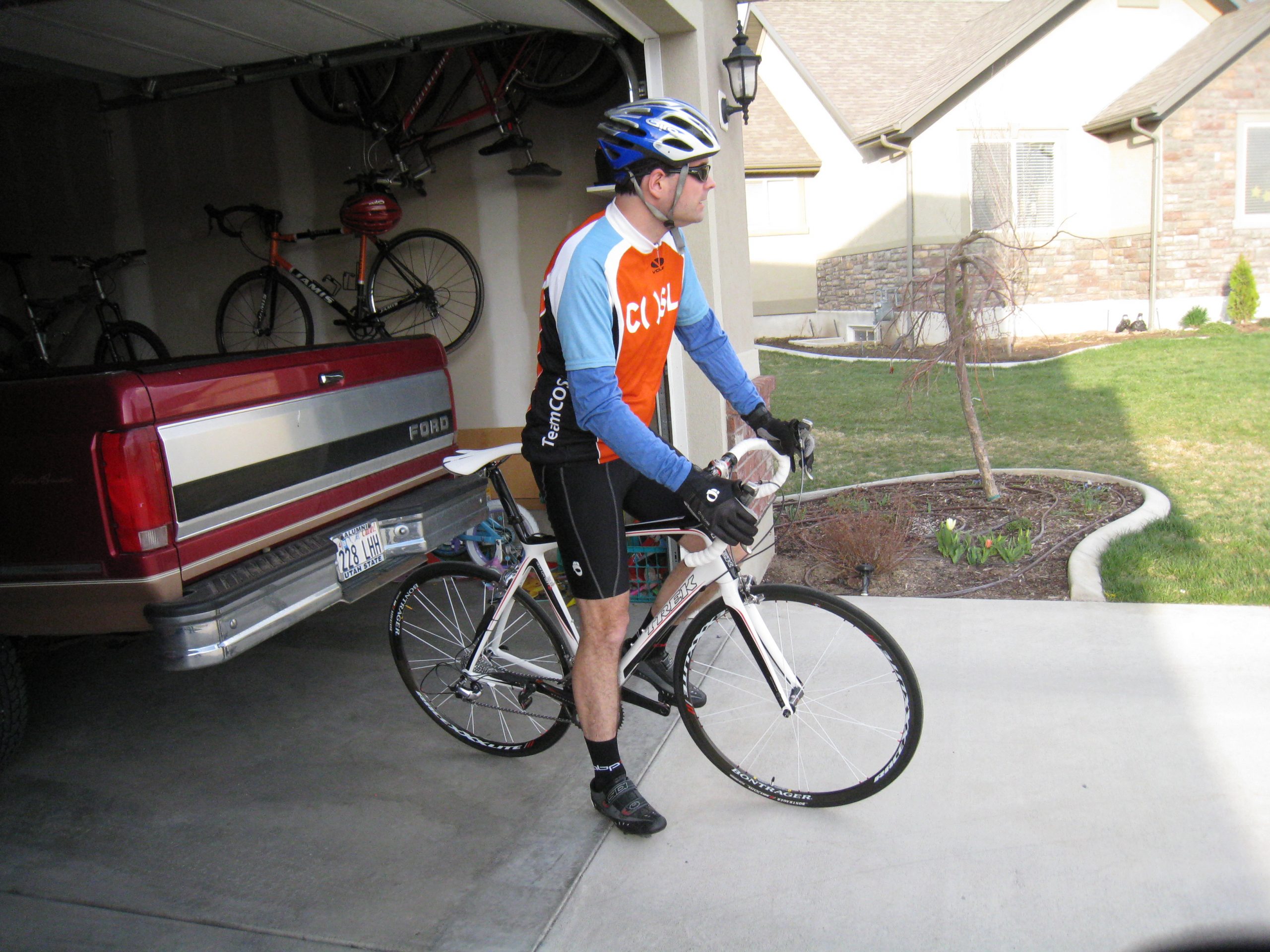 Justin on bike looking contemplative