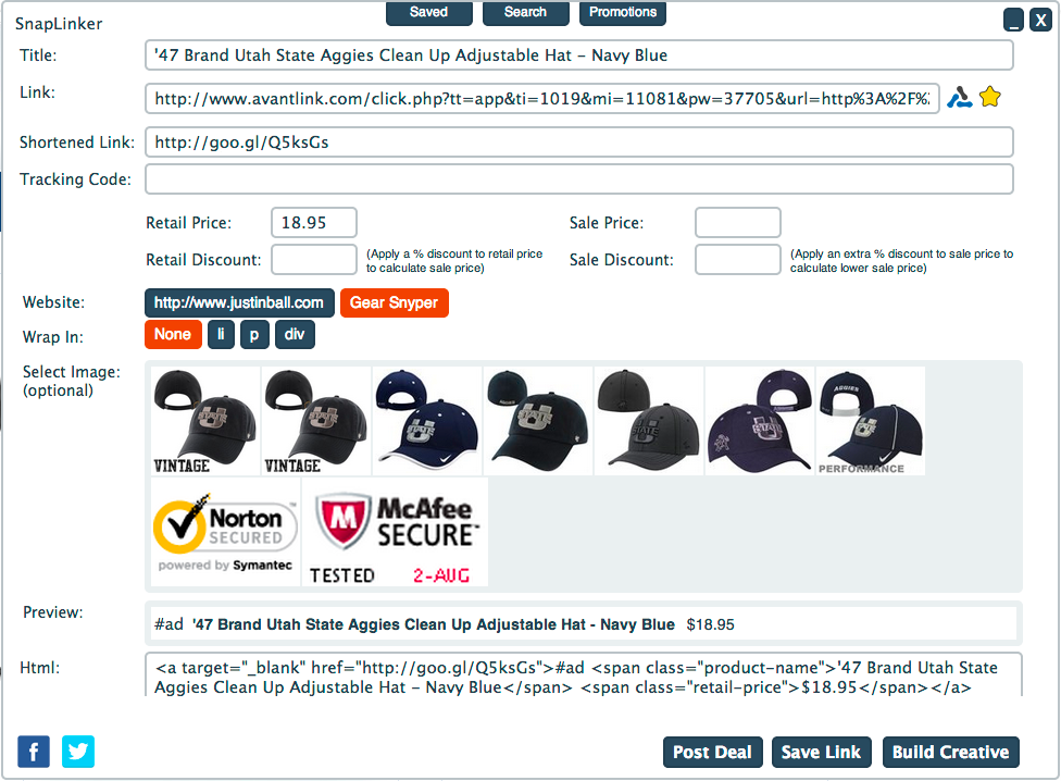 SnapLinker interface